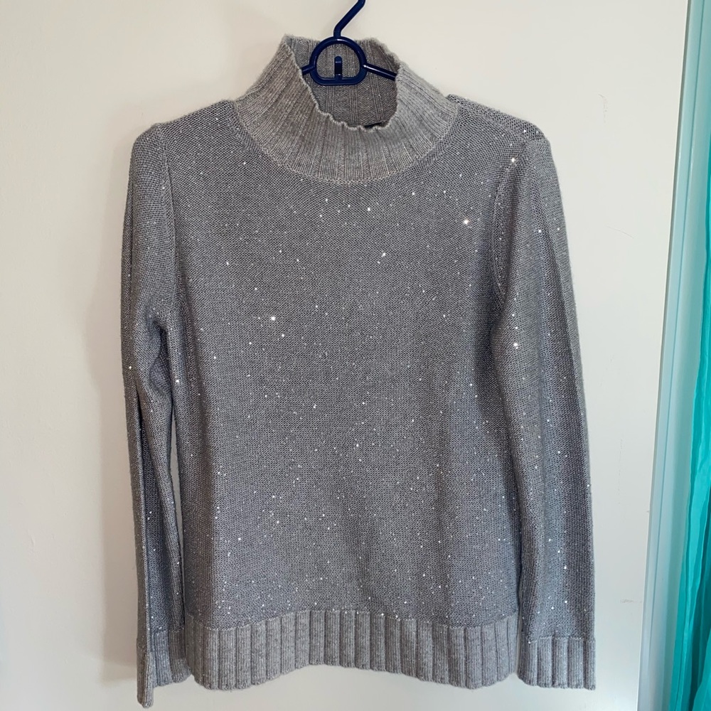 Sparkly Gray Cashmere Sweater